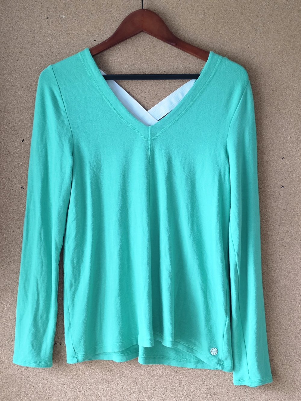Lilly Pulitzer Green Long Sleeve Criss‑Cross Back Top M Modal